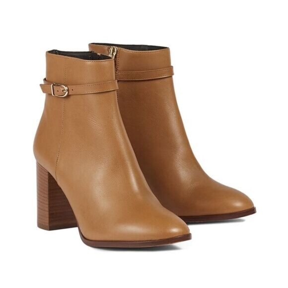 LK Bennett Shoes - 🆕 LK BENNETT Bryony Leather Belted Ankle Boot 8 Camel Tan